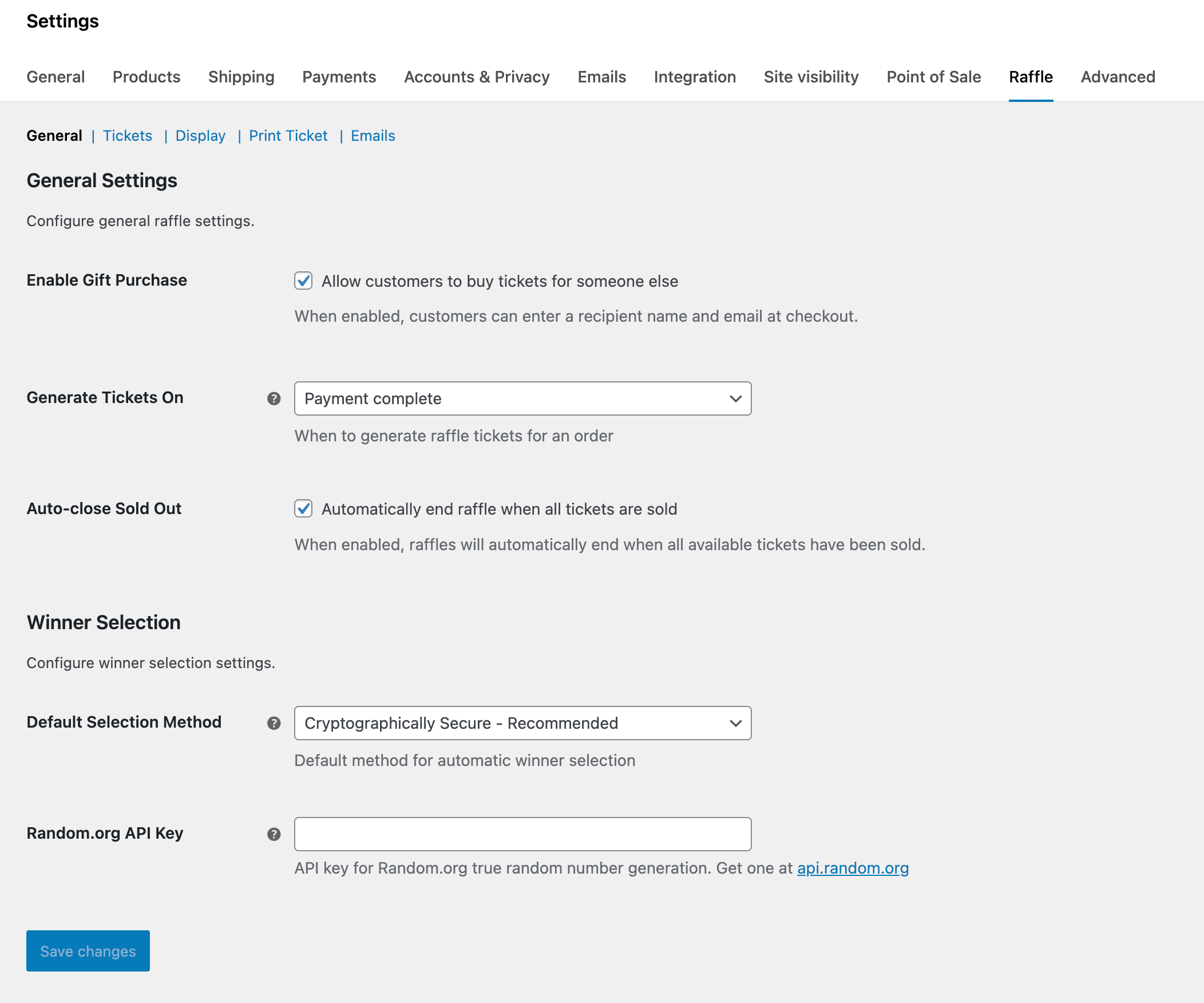 Raffle for WooCommerce screenshot 1