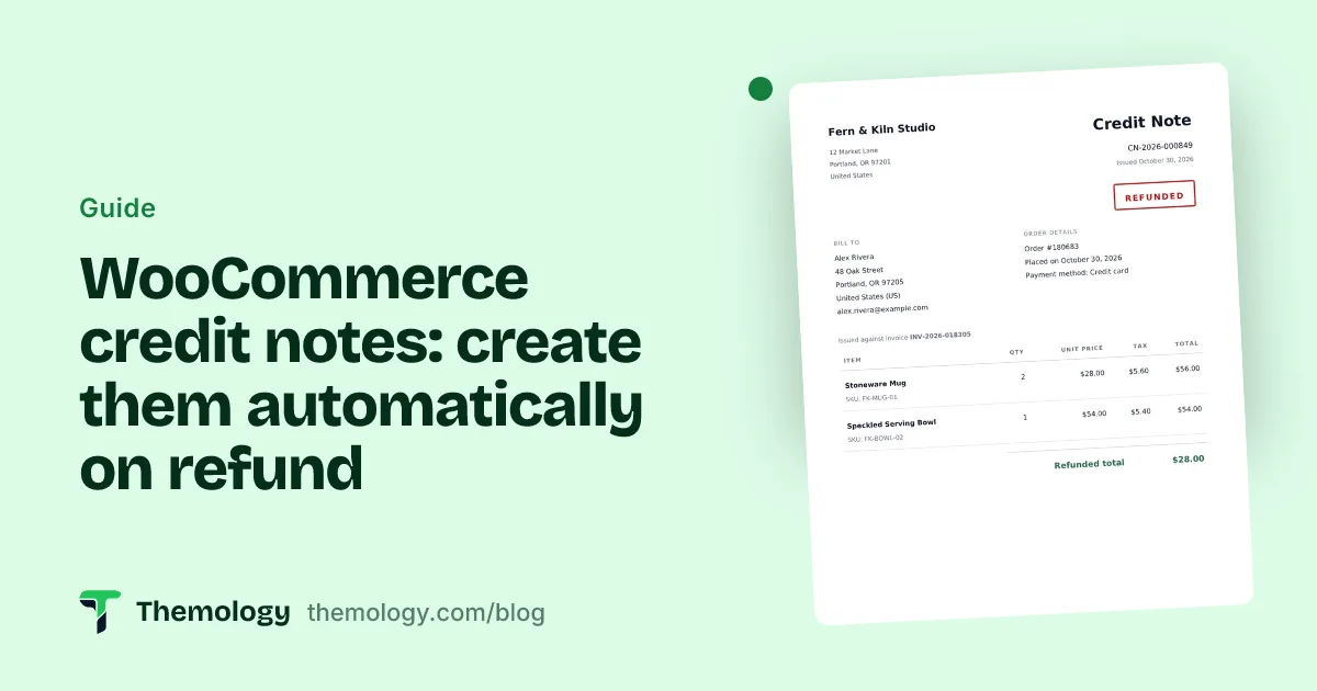 WooCommerce credit notes: create them automatically on refund