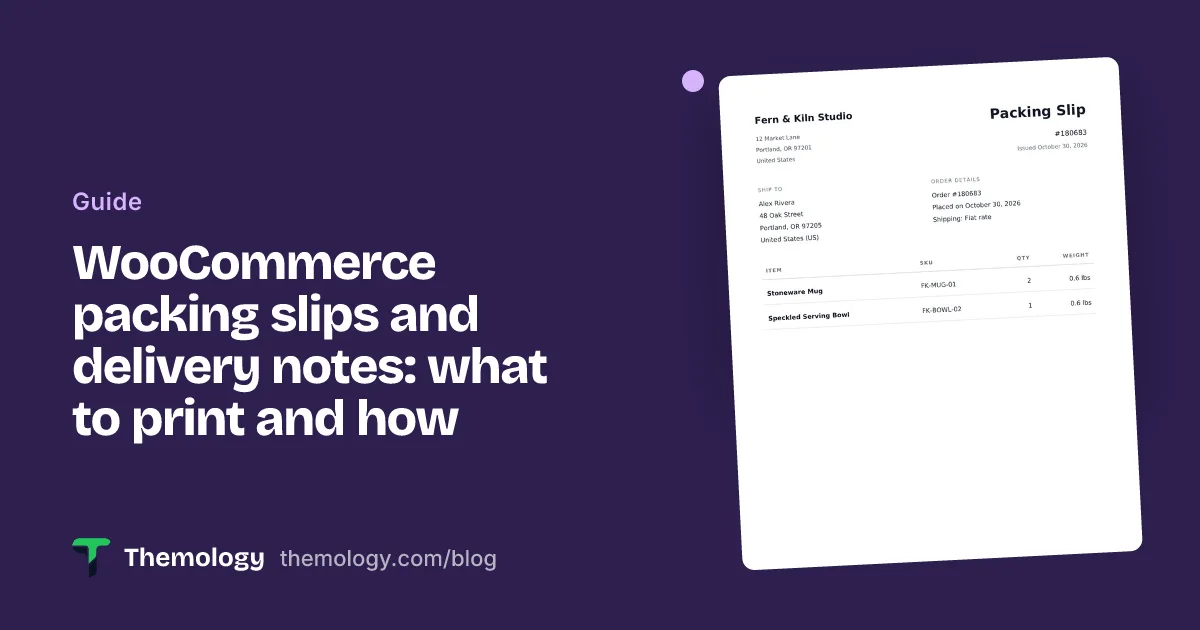 WooCommerce packing slips and delivery notes: what to print and how