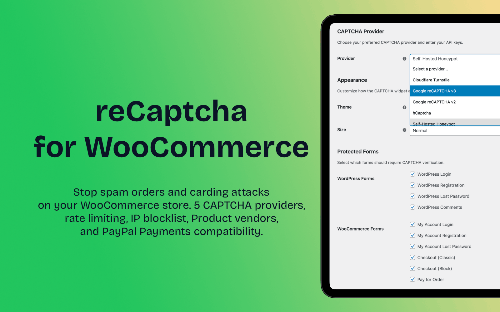 reCaptcha for WooCommerce