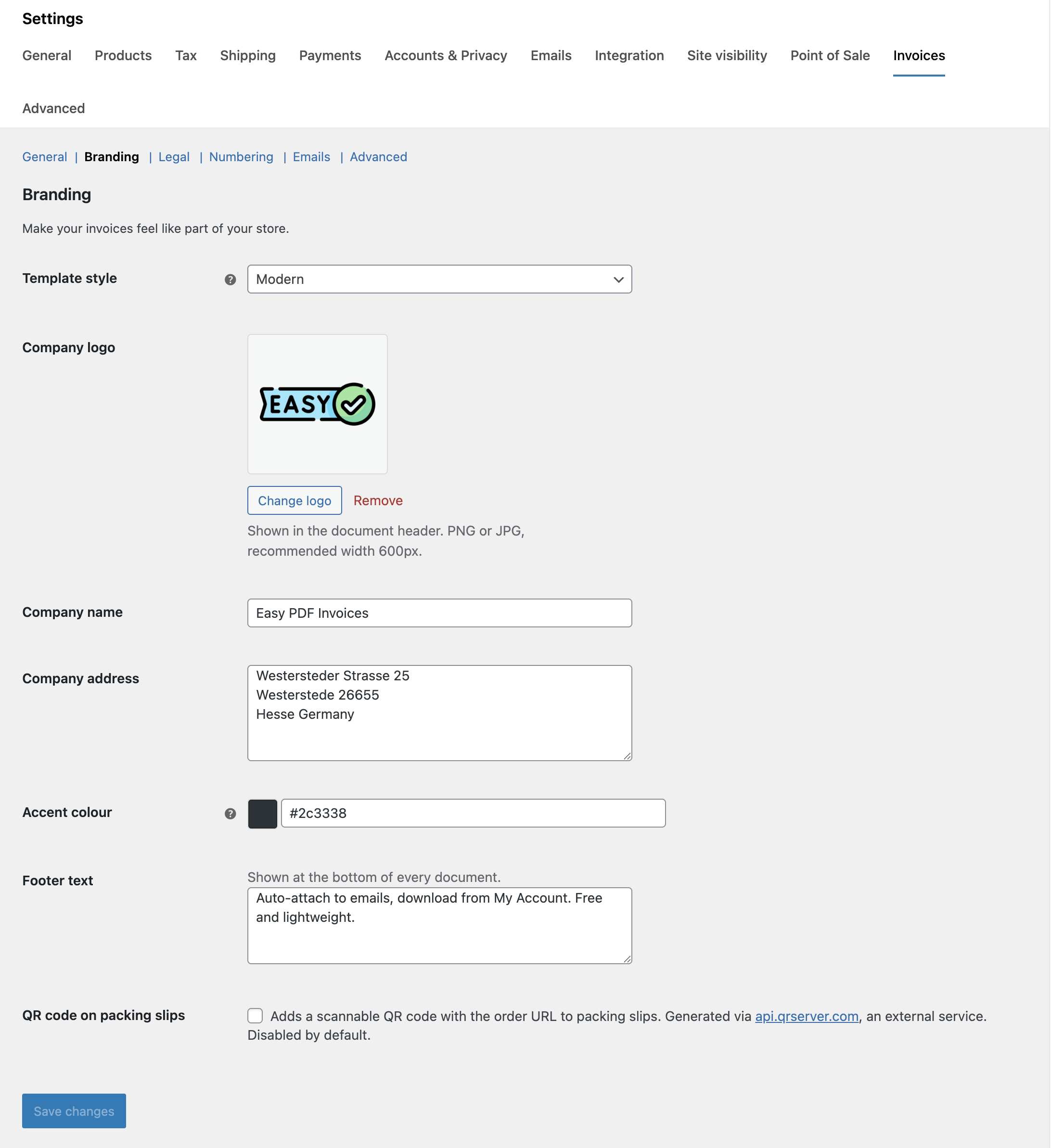 Emboss - PDF Invoices and Packing Slips for WooCommerce screenshot 2