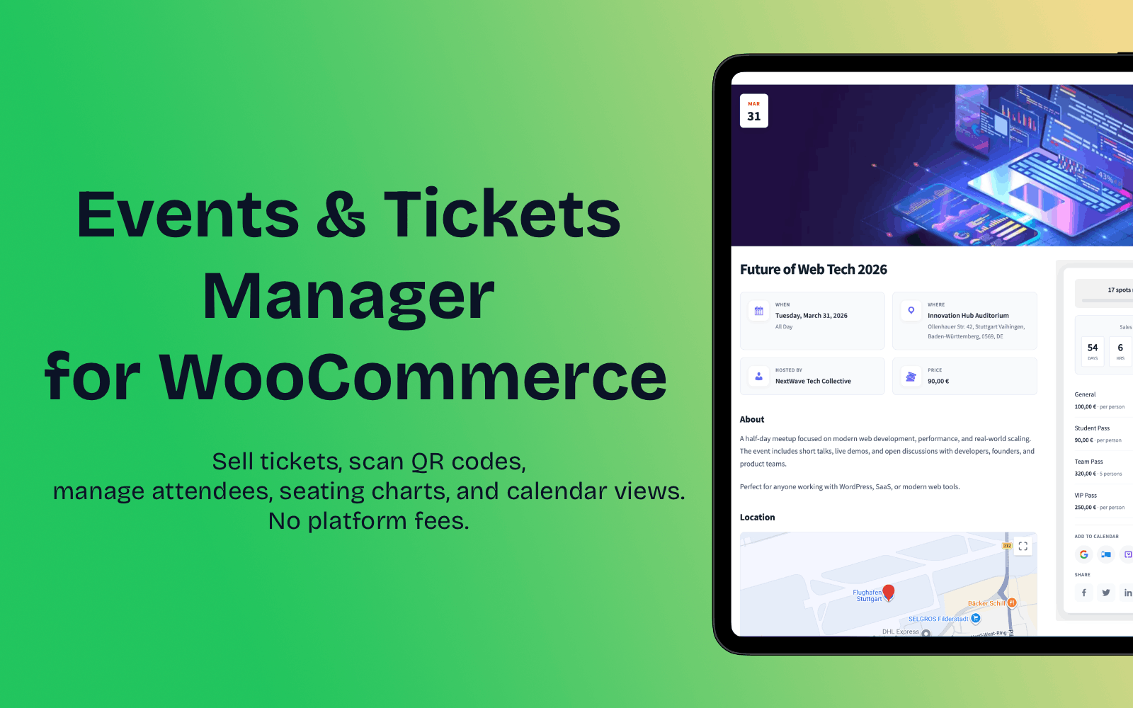 Evenzo – Events & Tickets Manager for WooCommerce