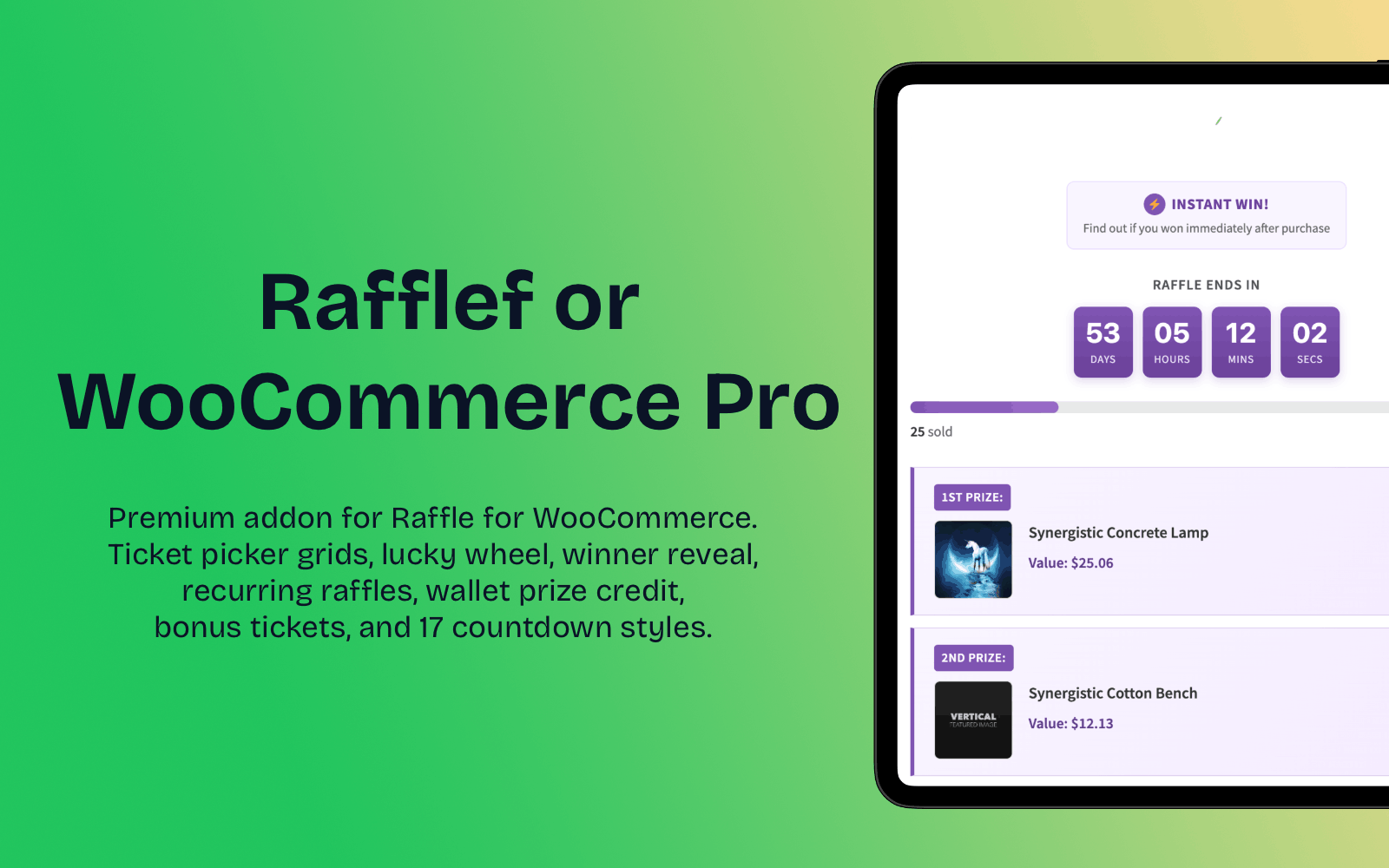 Raffle for WooCommerce Pro