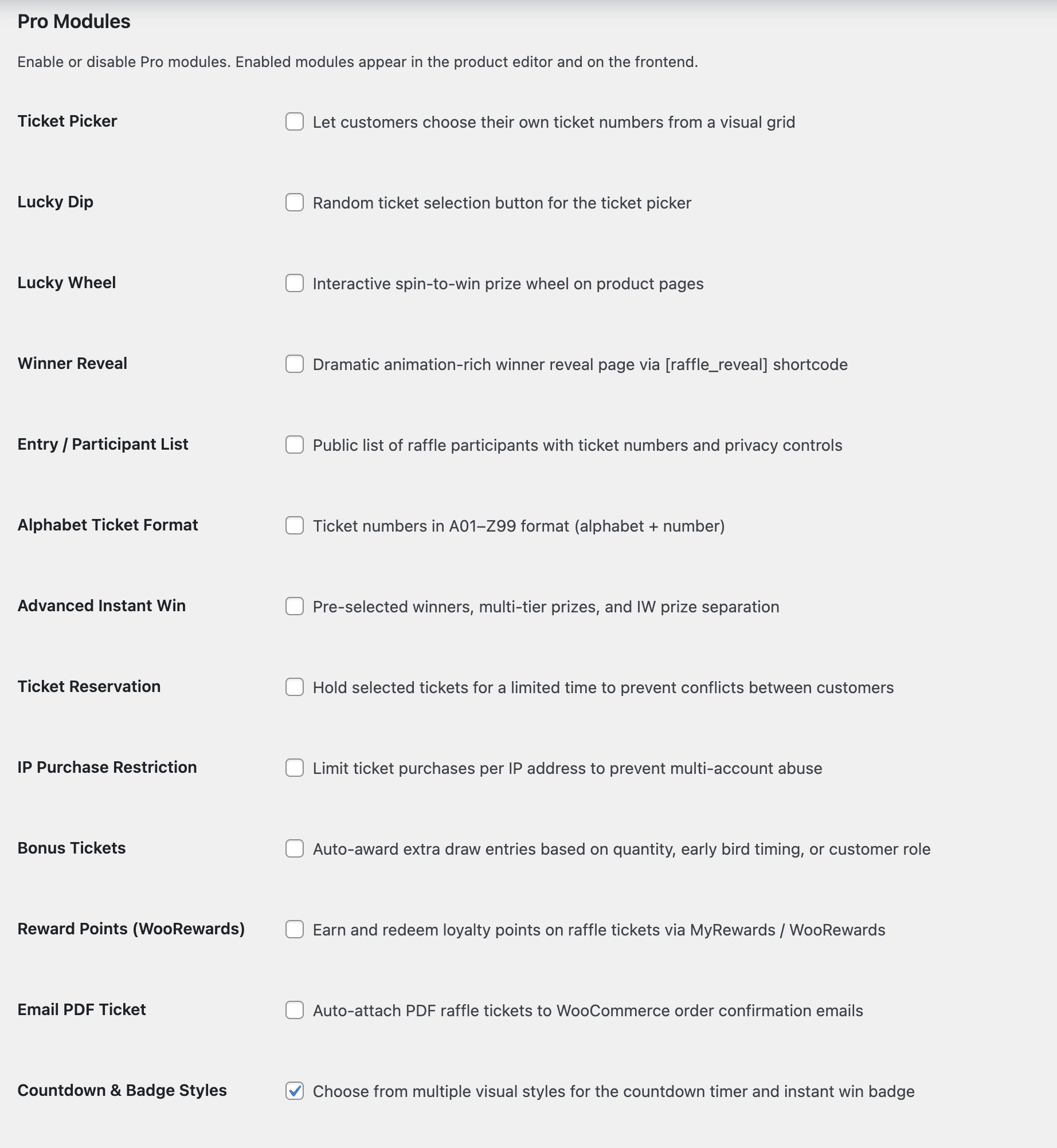 Raffle for WooCommerce Pro screenshot 2