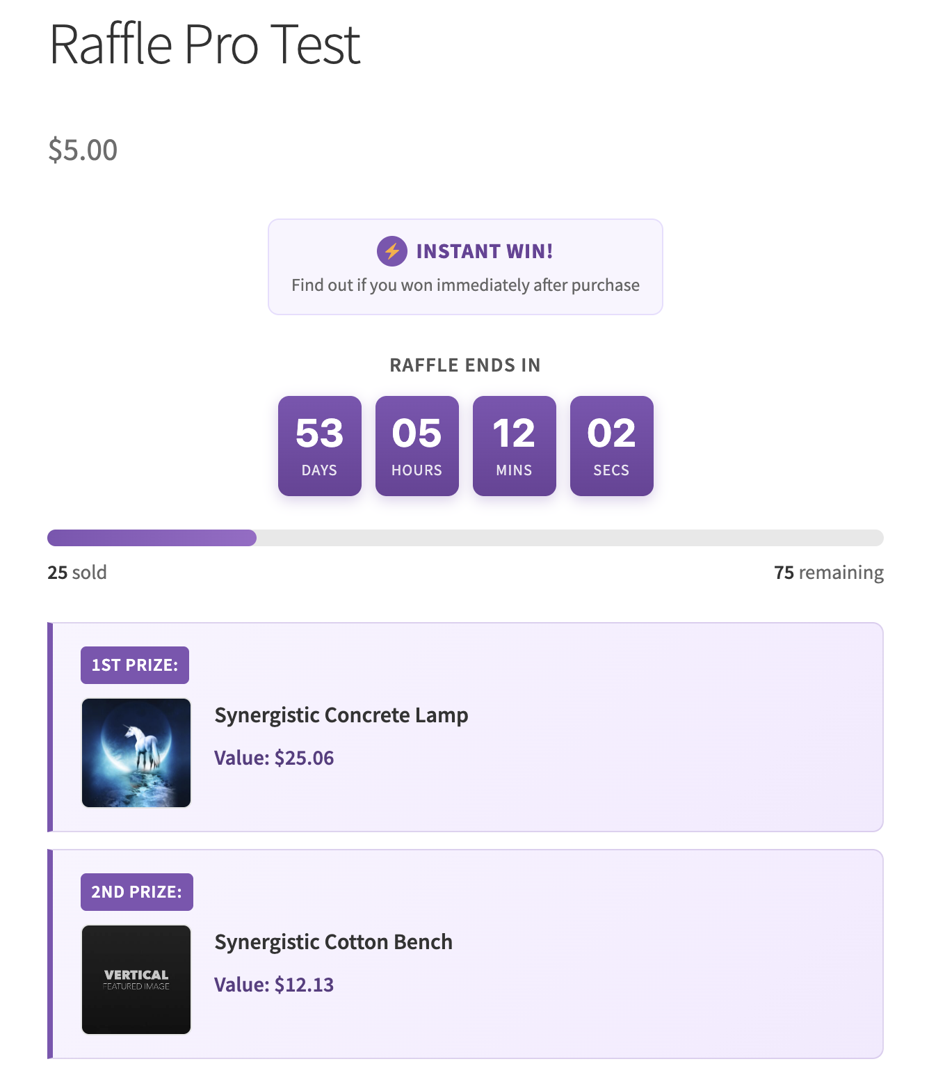 Raffle for WooCommerce Pro screenshot 3