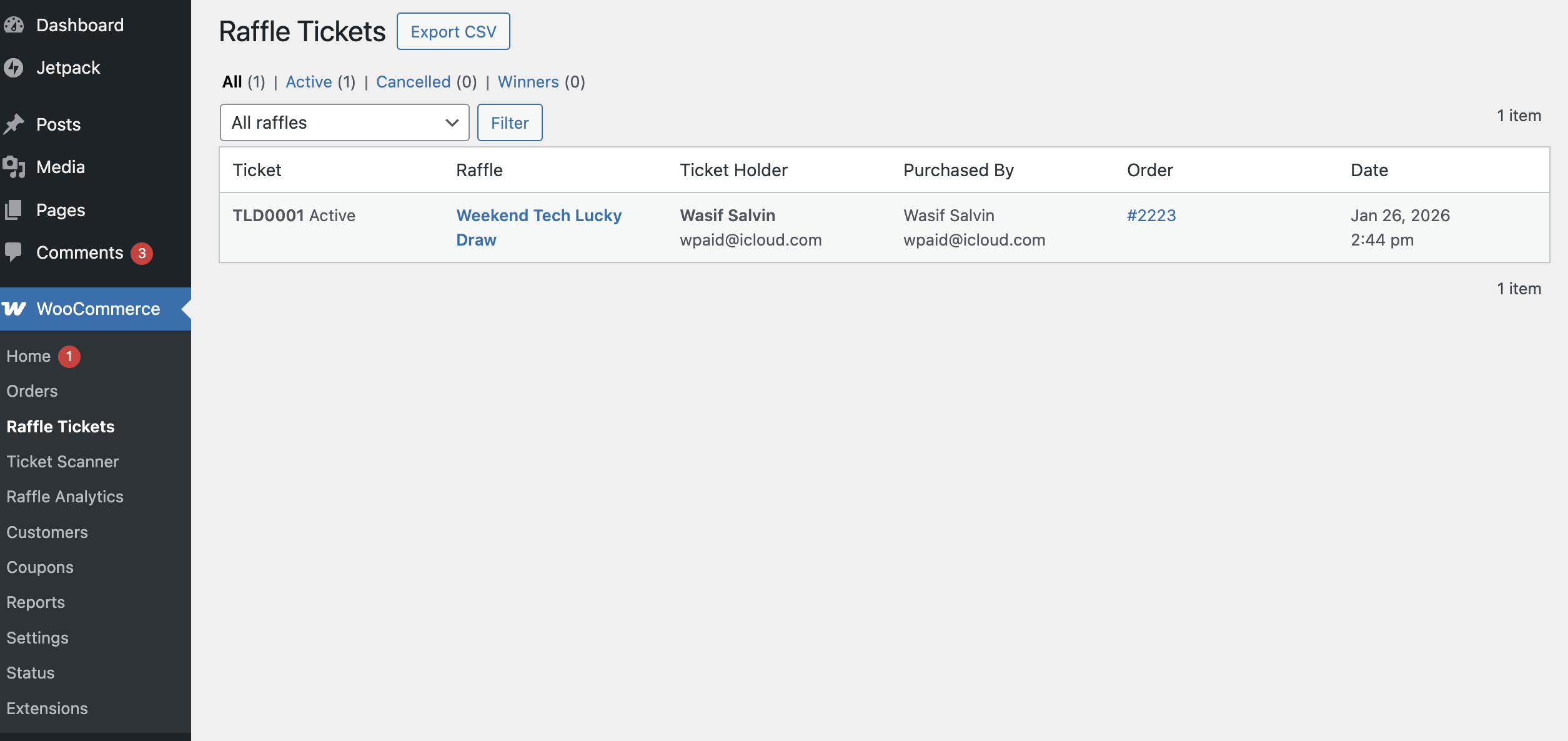 Raffle for WooCommerce screenshot 13