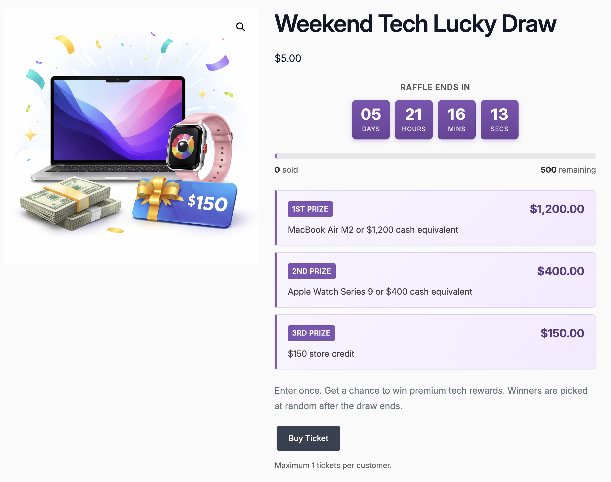 Raffle for WooCommerce screenshot 6